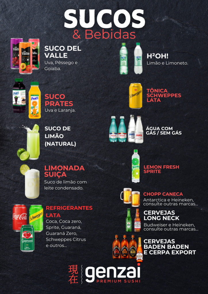 CARDÁPIO-RODIZIO-GENZAI-PREMIUM-SUSHI-TIETÊ-SUCOS-BEBIDAS-CERVEJAS